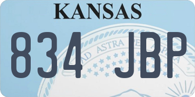KS license plate 834JBP