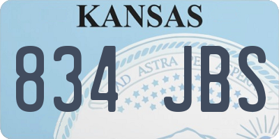 KS license plate 834JBS