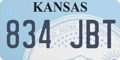 KS license plate 834JBT