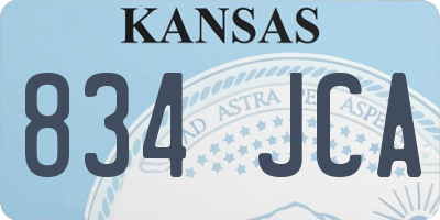 KS license plate 834JCA
