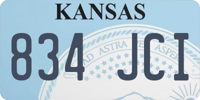 KS license plate 834JCI