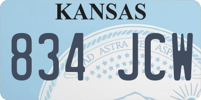 KS license plate 834JCW