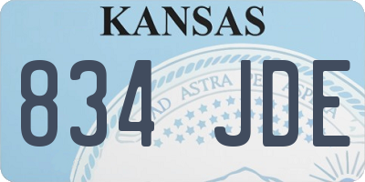 KS license plate 834JDE