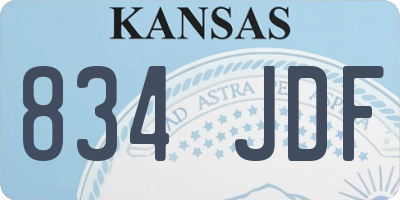 KS license plate 834JDF