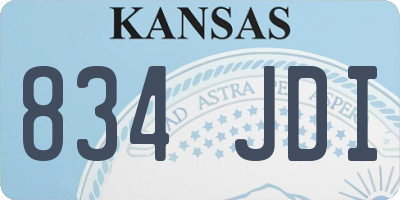 KS license plate 834JDI