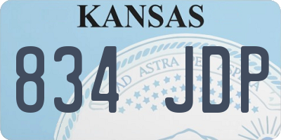 KS license plate 834JDP