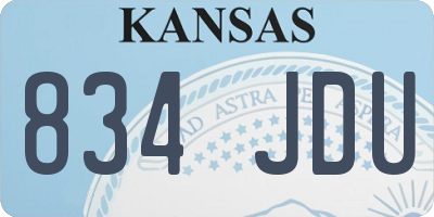 KS license plate 834JDU
