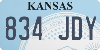 KS license plate 834JDY
