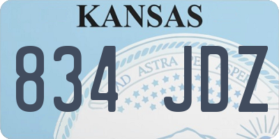 KS license plate 834JDZ