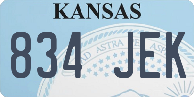 KS license plate 834JEK