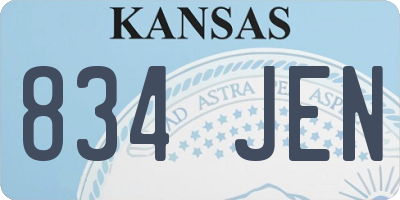 KS license plate 834JEN