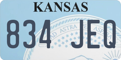 KS license plate 834JEQ