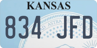 KS license plate 834JFD