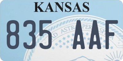 KS license plate 835AAF