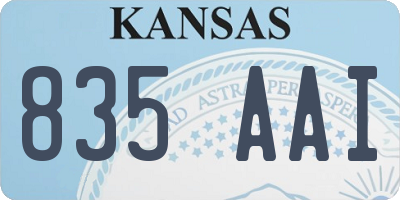 KS license plate 835AAI