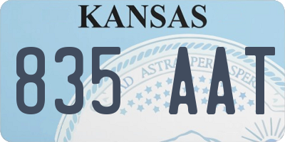 KS license plate 835AAT