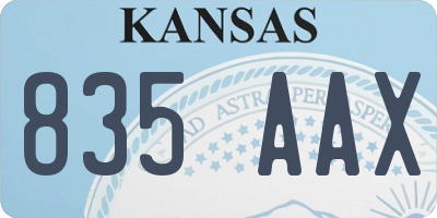 KS license plate 835AAX