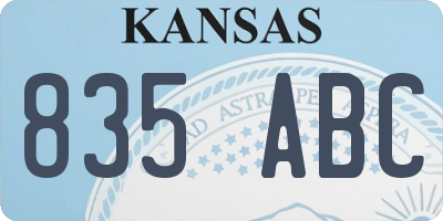 KS license plate 835ABC
