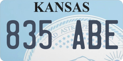 KS license plate 835ABE