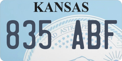 KS license plate 835ABF