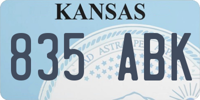 KS license plate 835ABK