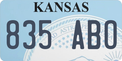 KS license plate 835ABO