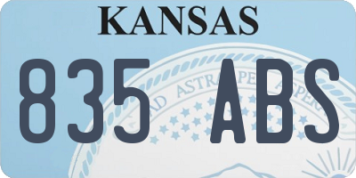 KS license plate 835ABS