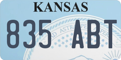 KS license plate 835ABT