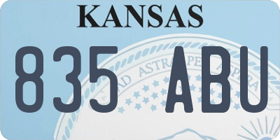 KS license plate 835ABU