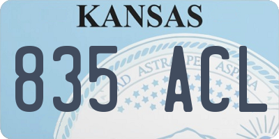 KS license plate 835ACL