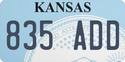 KS license plate 835ADD