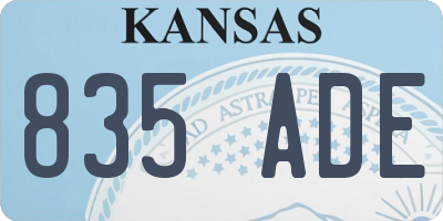 KS license plate 835ADE