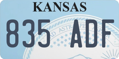 KS license plate 835ADF