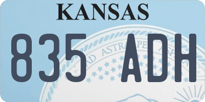 KS license plate 835ADH