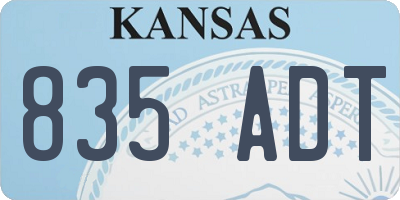 KS license plate 835ADT