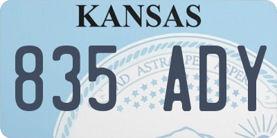 KS license plate 835ADY