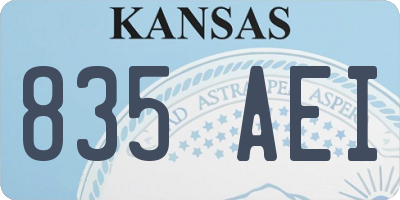 KS license plate 835AEI
