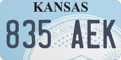 KS license plate 835AEK
