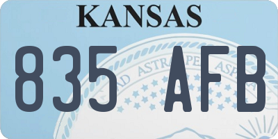 KS license plate 835AFB