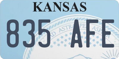 KS license plate 835AFE