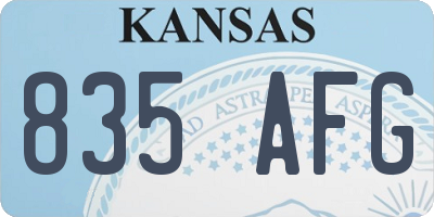 KS license plate 835AFG