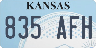 KS license plate 835AFH