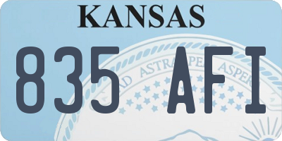 KS license plate 835AFI