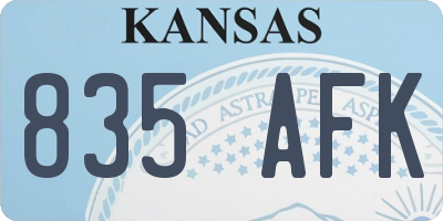 KS license plate 835AFK