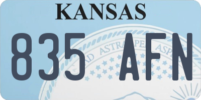 KS license plate 835AFN