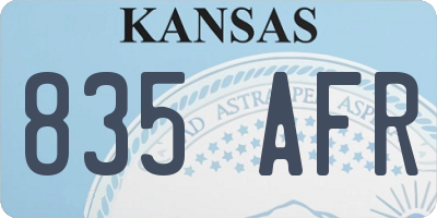 KS license plate 835AFR