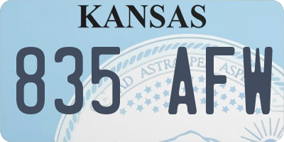 KS license plate 835AFW