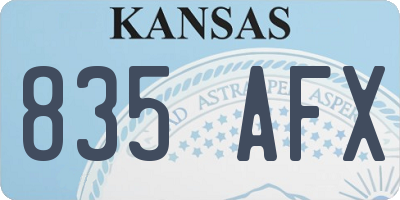 KS license plate 835AFX