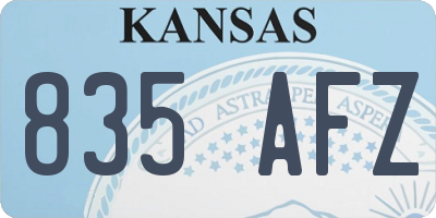 KS license plate 835AFZ