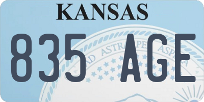 KS license plate 835AGE